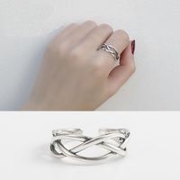 Sterling zilver 925 minimalistische ringen voor vrouwen gekruiste draden geweven opening verstelbare ring fijne accessoires sieraden YMR108