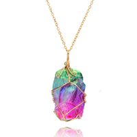 Party jewelry gif Colorful Stone Pendant Necklace Crystal Pe...