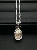 9k, 14k, 18k White Gold 3CT süße Birnen-Form-Anhänger Lab-Erstellt Diamant Moissanite Halskette mit einem Zertifikat für Frauen