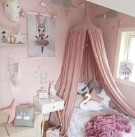 Vieeoease Baby Bed Canopy Bed Curtain Round Dome Hanging Mos...