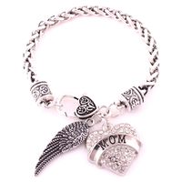 Mode-sieraden hart armband vrouwelijke aartsengel vleugel hanger moeder geschreven verjaardagscadeau Kies zinklegering dropshipping