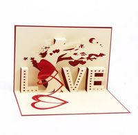 Поздравительная открытка 3D Pop Up Cards Love Tree Сердце Валентина любовник приглашение на свадьбу свободный корабль