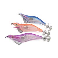 New-Arrival 10cm 12.5g LED Electronic Luminous Lures Squid Jig Night Artificial Fishing Wood Shrimp Light Jigs Lure