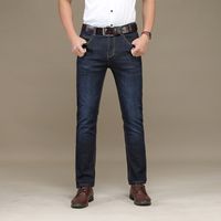 ZHAN DI JI PU Brand 2018 New Fashion Lightweight Mens Jeans Summer Casual Pants Long Male Dark Blue Cotton Denim Trouser 8023