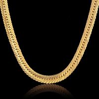 Todo Salevintage Cadena de oro largo para hombres Collar de cadena de HIP HOP 8mm Color de oro de oro Collares de bordillo grueso Joyería de los hombres Colar Collier