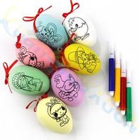 イースターの装飾子供の日DIY塗装卵シェルペンキッズギフトのプラスチックペンダントイースターエッグ教育ツール