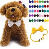 Einstellbare Hundebögen Krawatte Neck Zubehör Halskette Kragen Welpen helle Farbe Pet Bögen Hund Bekleidung Mix Farbe mk582