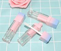 200 pz / lotto quadrato vuoto labbra lucido tubo sfumato rosa blu plastica elegante rossetto liquido contenitori cosmetici 5ml campione SN1223