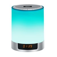 Card speaker nightlight wireless bluetooth speaker led colorful touch clock alarm clock speaker lamp