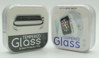 Para a Apple iWatch 7 Protetor de tela 3D CULL Curvado de vidro temperado 38mm 42mm série 1/2/3 4 7 Protetor anti-risco com caixa de cristal
