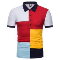 Camicia uomo 2018 Abbigliamento da marca Abbigliamento a contrasto Colore Camicia Cotton Cotone Manica Corta Uomini Camisa Masculina S-XXL QY