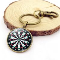 Darts target key chain Restore ancient time gem pendant key ring Dart sports lovers key holder