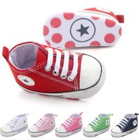 Nuevo lienzo de zapatillas deportivas clásicas recién nacidas bebés niñas niñas primeros caminantes zapatos para niños pequeños suaves suela antideslizante zapatos de bebé