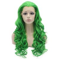 26 "lungo # T6138 verde densità pesante calore friendly fibra di pizzo parrucca sintetica parrucca per capelli sintetica