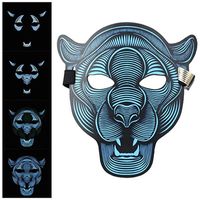 Maske Halloween-Dekorationen, Sprachsteuerung Glowing Cosplay LED Masken Creepy Scary