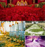 Seda de pétalos de rosa Hojas Flores artificiales Pétalos Decoración de la boda Decoración del partido Festival Mesa Decoración 269