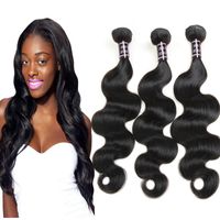 ISHOW 8Aブラジルボディウェーブ人間の髪3束卸売ペルーインド人マレーシアの髪織り女性女の子のためのextensionsすべての年齢の自然な黒い色