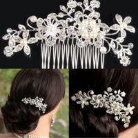 Hot Sell Bridal Wedding Tiaras Stunning Fine Comb Bridal Smycken Tillbehör Crystal Pearl Hair Brush