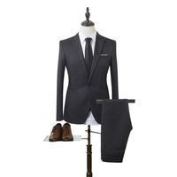 MUQGEW (Jackets+Pants) 2017 New Men Business Suits Slim Fit Tuxedo  Fashion Bridegroon Business Dress Wedding Suits Blazer