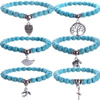 Nieuwe Boeddha Bead Armband Trendy Charm Stone Animal Tree Bracelets Turquoise Beaded for Men Dames Pulseras Gift T2C342