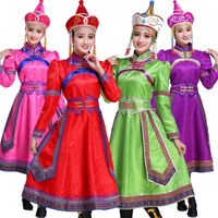 Yeni kadın büyük salıncak elbise moğolistan tibet dans giyim şarkıcılar için ulusal elbise performans kostümleri karnaval fantezi sahne giymek