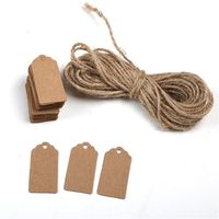 1000 st Brown Kraft Paper Taggar Lace Scallop Head Label Bagage Bröllop Not + String DIY Blank Price Hang Tag
