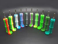 Bamboo Design Silicone Kit With 10mm ttianuim Tip Unbreakable Dab Oil Rig Smoking Pipe Bong Nail
