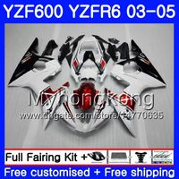 Corpo para YAMAHA YZF600 YZF R6 03 04 05 YZFR6 03 Carroçaria 228HM.19 YZF 600 R 6 YZF-600 YZF-R6 quadro de fábrica branco 2003 2004 2005 Kit de Carcaças