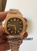 Высокое качество роскошь Спорт Nautilus 5711 1R-001 5711 1A часы автоматические часы розовое золото коричневый циферблат 316L SS браслет Спорт Бизнес часы