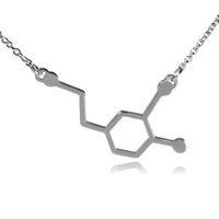 30PCS Dopamine Molecules Collana Formula chimica Collana Ormone Struttura molecolare 5-ht Collana pendente Gioielli infermiera