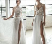 2019 Julie Vino Beach Wedding Dresses With Wrap Side Split S...