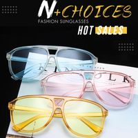 2019 Nuevos Hombres Gafas de Sol de Colores de Gran Tamaño Masculino Jalea Color Gafas de Plástico Transparente Hombres Estilo Gafas de Sol 12 Unids / lote