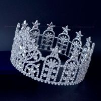 Graque de beleza Redondo CRWNS Austríaco Rhinestone Cristal Qualidade Garantia Estrelas Miss USA Crown Headwear Headwear Tiaras MO238