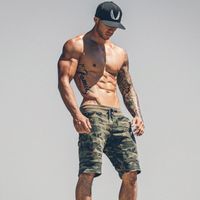 Mens Gym Fitness cotton camouflage shorts Run jogging outdoor sports Calf-Length Crossfit Sweatpants Man workout short pants