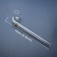 14см (5,5 дюйма) изогнутое прозрачное стекло масло горелка стеклянная труба водопровода барботер стекло масло горелка трубы для accories с красочными кронштейн