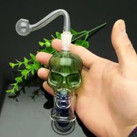 Renkli kafatası cam su şişesi Cam bongs Yağı Brülör Cam Su Boru Yağı Kuleleri Sigara Kuleleri Ücretsiz