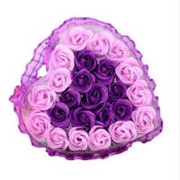 Häftigt! 24pcs hjärta doftande badkropp kronblad ros blomma tvål bröllop dekoration gåva smak papper fancy soap 2018 anne
