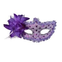 Koronki Weneckie Maski Diament Cekiny Lily Diament Cekiny Lily Princess Side Feather Maska Masquerade Carnival Zamaskowany Ball Fancy Dress Costume