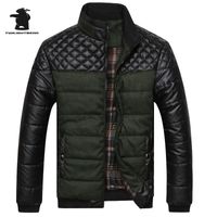 새로운 남성 자켓과 코트 4XL PU 패치 워크 재킷 남자 겉옷 겨울 패션 남성 의류 BF13508