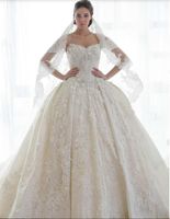 Ziad Nakad Princess Wedding Dresses Ball Gowns Sweetheart Neck Top Quality Lace Applique Bridal Gowns Wedding Dress Vestido De Novia