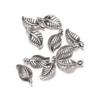 100pcs/lot 15*7mm small leaf Charms Pendants Silver Tone leaf Pendant for Jewelery DIY Making Findings Wholesale