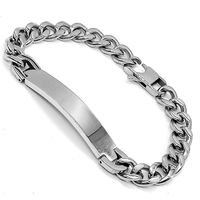 Bracelete de moda de jóias masculino Bracelete de aço inoxidável unissex Silver Bracelets Link Byzantine B001Link Chain