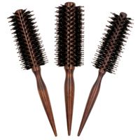 Антистатическая кабана щетина прямой твил щетка для парикмахерской круглой деревянной кисточки для волос для вьющихся волос250E