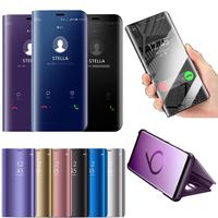 Luksusowe lustro Smart Clear View Flip Cover Case dla Samsung Galaxy S8 S6 S9 Plus Note 8 S7 Edge A3 A5 A7 2017