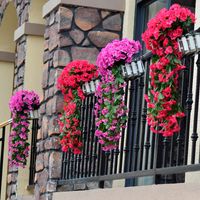 flower wall artificial flower Wholesale New Violet home Decoration Simulation Valentine&#039;s Day wedding Hanging Basket Orchid Silk fake Flowers