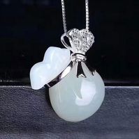 925 silver jewelry Natural White jade wholesale natural Heti...