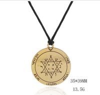 Etnisk Israel Star av David Hebreiska brev Chakra Mode Smycken Tenn Talisman för Performer Key of Solomon Wicca Amulet Hängsmycke Halsband