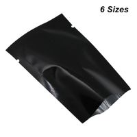 Black Multi Taglie MyLar Foil Sigillo di calore Sigillo Sacchetto sottovuoto per alimentare Pellicola di alluminio a lungo termine Pellicola di alluminio Open Top Heat Heat Sealeble Bag di imballaggio con tacca