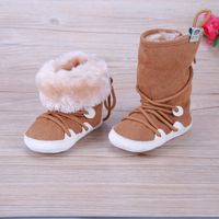 Baby Boys Girls Winter Ciepłe buty śniegowe Lace Up Soft Cotton Sole Buty Infant Toddler Kid First Walkers na 0-18 miesięcy