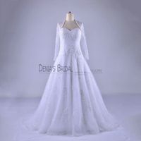 2018 A- Line Wedding Dresses With Long Sleeves Sheer Jacket S...